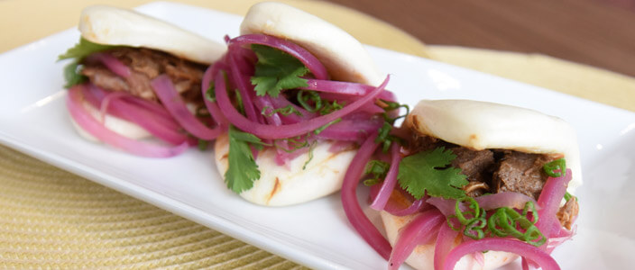 Chinese Style Bao Bun with Pickled Red Onion National Onion Association