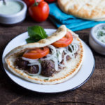 What a wonderful way to enjoy the taste of raw onions with this fabulous Grilled Beef Gyros with Marinated Onions dish. Easy to make and devour. #OnionsintheRaw
