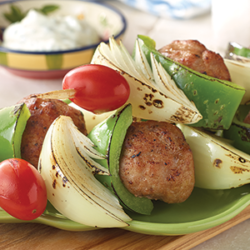 Turkey and Onion Meatball Kebabs with Yogurt Dipping Sauce National Onion Association